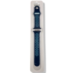 Силиконова Apple Watch каишка iWatch 38/40mm -Тъмно син - Светло сини дупки