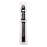 Силиконова Apple Watch каишка iWatch 49mm - Черен - Бели дупки