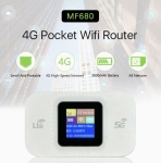 Преносим 5G/4G LTE Wi-Fi рутер MF680-E със SIM карта, цветен дисплей и батерия 3600 mAh - бял