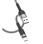 L✮STAR LS-19 3.5A Плетен Кабел Fast USB към Lightning - Сив