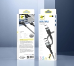 L✮STAR LS-19 3.5A Плетен Кабел Fast USB към Lightning - Сив