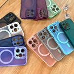 Луксозен кейс+Magsafe TP-27 +камера за iPhone 16 - Светло Лилав