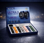 Смарт часовник Mefit Plus Ultra 3 ME33 Черен с AMOLED дисплей и комплект 7+1 каишки