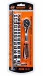 WIB-33 Комплект тресчотка с вложки KINGQUEEN, 1/4\", 15 части