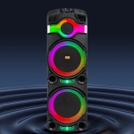 ZQS15201 Мощна Bluetooth Караоке Тонколона Sing-e , 100W, 2 x 15\", RGB LED, TWS, FM, USB, TF, 2 Безжични Микрофона