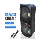 ZQS15201 Мощна Bluetooth Караоке Тонколона Sing-e , 100W, 2 x 15\", RGB LED, TWS, FM, USB, TF, 1 Безжичен Микрофон