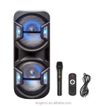 ZQS15201 Мощна Bluetooth Караоке Тонколона Sing-e , 100W, 2 x 15\", RGB LED, TWS, FM, USB, TF, 1 Безжичен Микрофон