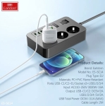 Разклонител Earldom ES-SC14 – 3 контакта, 4×USB-A, 2×USB-C, 3000W, 16A, кабел 2 м
