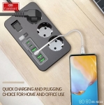 Разклонител Earldom ES-SC14 – 3 контакта, 4×USB-A, 2×USB-C, 3000W, 16A, кабел 2 м