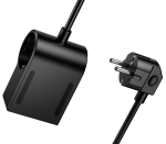 Разклонител HOCO AC33 – 1 контакт, 2×USB-C, 1×USB-A, PD 30W, 2500W, кабел 1.5 м