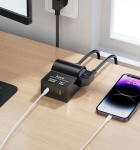 Разклонител HOCO AC33 – 1 контакт, 2×USB-C, 1×USB-A, PD 30W, 2500W, кабел 1.5 м
