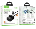 Разклонител HOCO AC33 – 1 контакт, 2×USB-C, 1×USB-A, PD 30W, 2500W, кабел 1.5 м