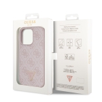 6641 GUESS HC PU LEATHER 4G LOGO STRASS PINK IP14 PRO