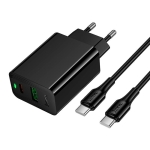 HOCO Зарядно CS94A PD20W+QC18W USB / USB-C с кабел Type-C към Type-C