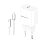 LINK★STAR LS-48 25W USB-C PD бързо зарядно Type-C към Type-C - Бял