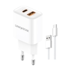LINK★STAR LS-82 38W USB-C PD + USB-A QC бързо зарядно USB към Type-C