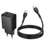 HOCO 220V Зарядно \"N69 PD20W+QC3.0 Type-C към Type-C - Черен