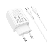 HOCO 220V Зарядно \"N69 PD20W+QC3.0 Type-C към Lightning - Бял