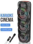 Караоке Bluetooth тонколона Sing-E ZQS10302 – 3 x 10\", 75W, RGB LED, безжичен микрофон, USB/TF/FM