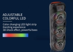 Караоке Bluetooth тонколона Sing-E ZQS10302 – 3 x 10\", 75W, RGB LED, безжичен микрофон, USB/TF/FM