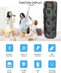 Караоке Bluetooth тонколона Sing-E ZQS10302 – 3 x 10\", 75W, RGB LED, безжичен микрофон, USB/TF/FM