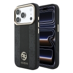 2517 GUESS HC MAGSAFE 4G W/ IP18 PRO MAX PU STRIPE ROUND AND CLASSIC LOGOS BLACK