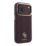 3156 GUESS HC MAGSAFE PU IP18 PRO MAX BURGUNDY  STRIPE HS PEONY 4G LOGO