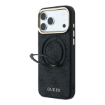 4665 GUESS HC MAGSAFE RING STAND IP18 PRO BLACK  360 4G PU CLASSIC LOGO