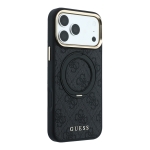 4665 GUESS HC MAGSAFE RING STAND IP18 PRO BLACK  360 4G PU CLASSIC LOGO