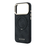 4665 GUESS HC MAGSAFE RING STAND IP18 PRO BLACK  360 4G PU CLASSIC LOGO