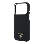 3477 GUESS HC MAGSAFE SW IP18 PRO MAX BLACK PU KEVLAR TRIANGLE LOGO