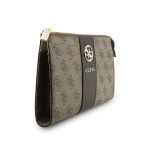 9594 GUESS PHONE POUCH 4G PU W/ROUND 4G & CLASSIC LOGOS STRIPE BROWN