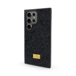 Кейс за телефон с камъни D130 за iPhone 17 (Черен)