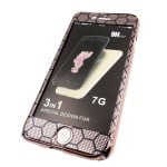 360 Градусов пластмасов кейс 888 LUX за iPhone 7G / 8G - Розов шестоъгълник