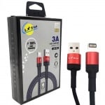 Плетен кабел LS-72 L Star за USB към Lightning  - Червен