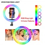 MJ-26 RGB 10", Bluetooth, Цветна, За селфи/грим, 26см ринг MJ-26