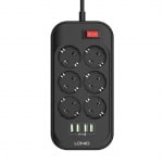 LDNIO SE6403 2500W 4USB зарядно устройство за телефон 6 EU Outlet Power Strip За универсален мобилен телефон